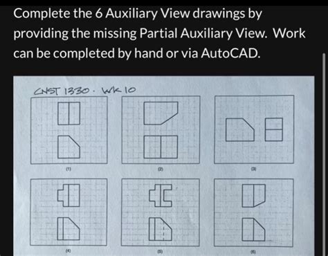 Solved Complete The 6 ﻿auxiliary View Drawings By Providing