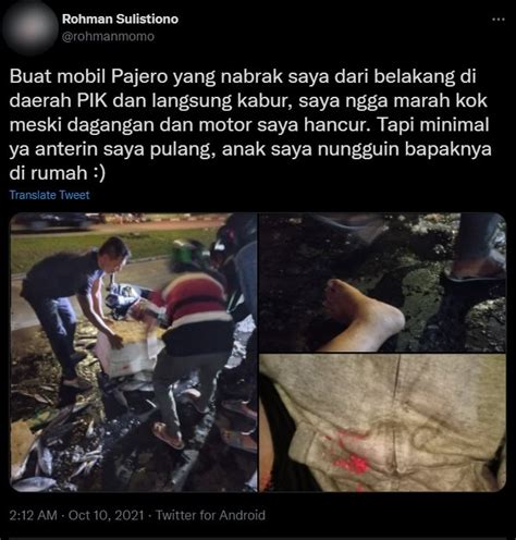 Viral Pemotor Lagi Angkut Peti Ikan Kena Tabrak Lari Pajero Jadi