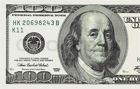 One Hundred Dollars Bill Close Up Detailed Stock Image Colourbox