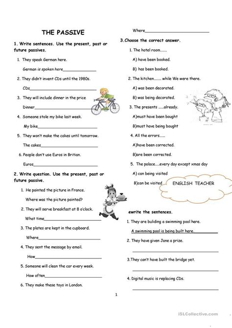 Passive Voice Worksheet English Esl Worksheets Active Voice Teaching Jobs Mathis Printable