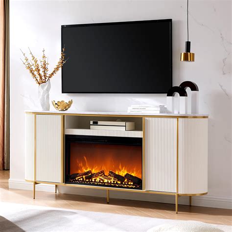 Amazon OKD 70 Inches Modern Luxury Fireplace TV Stand For TVs Up