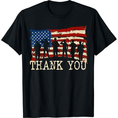 American Flag Thank You Veterans Proud Veteran T Shirt