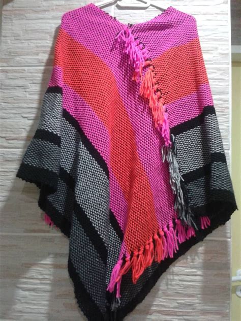 Ponchos Artesanales En Telar Telas Artesanal Ponchos