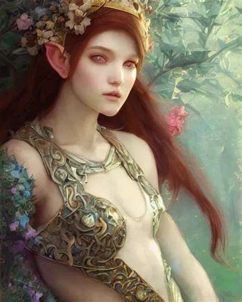 A Beautiful Elf Princess By Edgar Maxence And Ross Tran Stable Diffusion