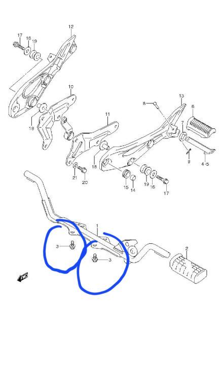 Baut Dudukan Besi Footstep Depan Suzuki Shogun 125 R SP FD FL NR RR