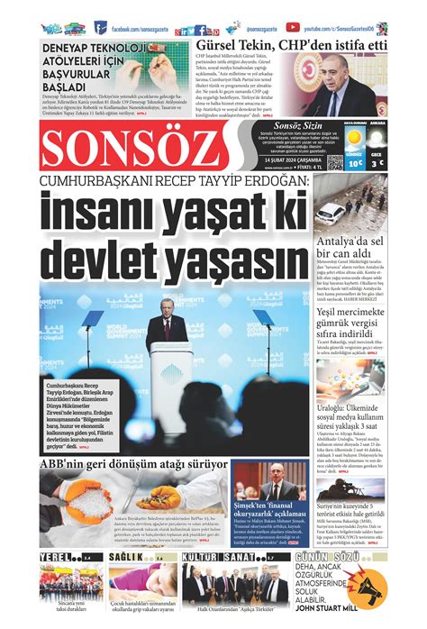 Sons Z Gazetesi Ubat Ar Amba G N Man Eti