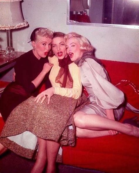 Betty Grable Lauren Bacall And Marilyn Monroe During Production Of How