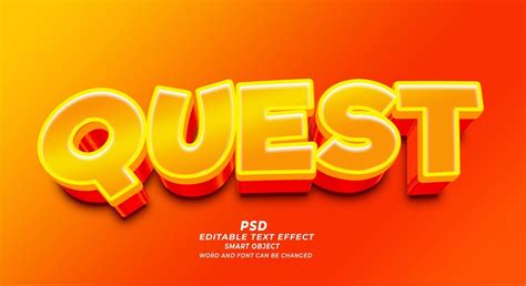 Premium Psd Quest Psd 3d Editable Text Effect Photoshop Template