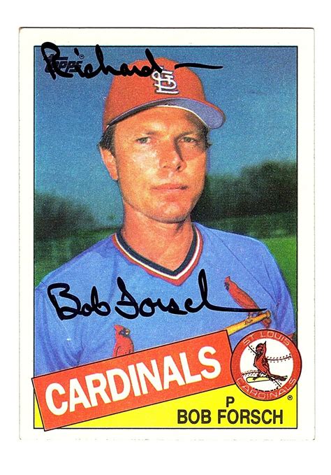 Bob Forsch Autograph On A 1985 Topps St Louis Cardinals