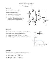 SampleExam2A Pdf ECEN 214 Electrical Circuit Theory Sample Midterm