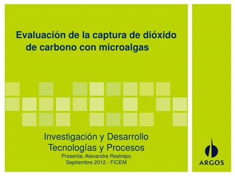 PPT Evaluación de la captura de dióxido de carbono con microalgas