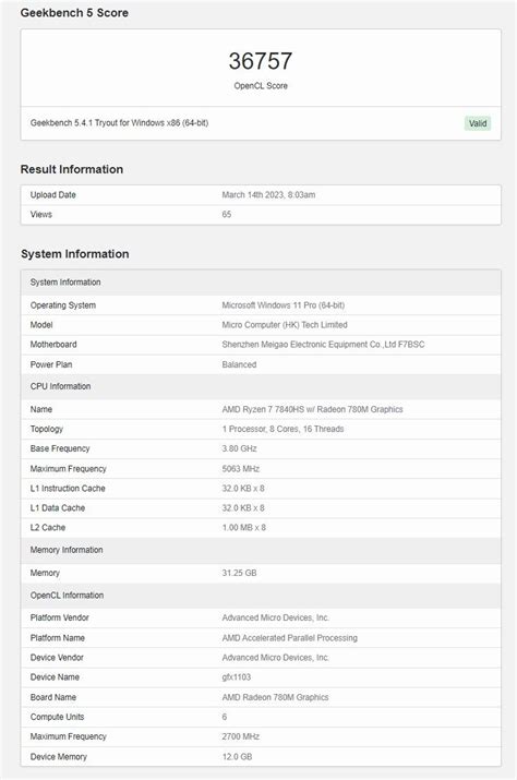 Amd Radeon M Igpu Performance Shows Up In Geekbench Techpowerup