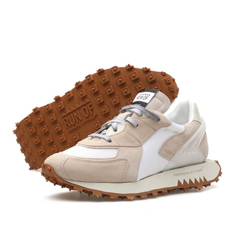 Nude Sneakers In Suede White Nylon And Mesh Run Of Runarchy Attitude