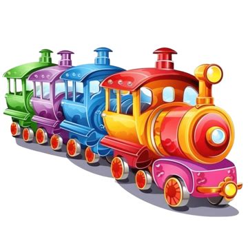 Colorful Train Clipart Transparent Background Colored Cartoon Train