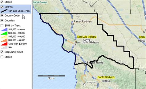 Map Of San Luis Obispo And Surrounding Areas