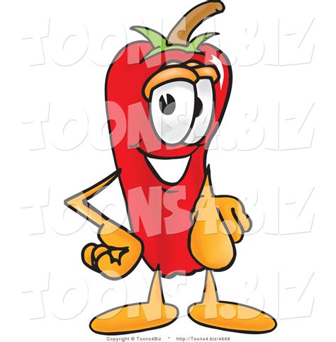 Vector Illustration Of A Red Hot Chili Pepper Mascot Pointing At The Viewer By Toons4biz 4668