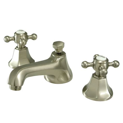 Modern Two Handle 3 Hole Deck Mounted Widespread Bathroom Faucet With