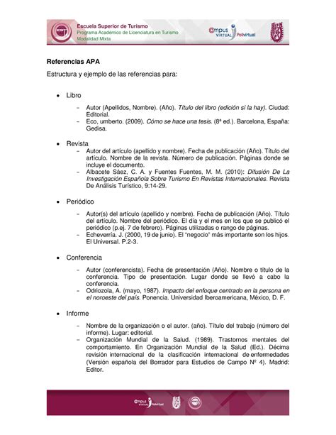 Referencias Estilo Apa Referencias Apa Estructura Y Ejemplo De Las