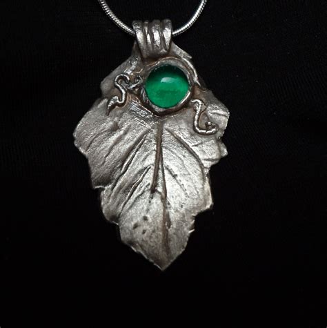 Leaves Of Fall Sterling Silver Pendant With Dichoric Accent Etsy Sterling Silver Necklace