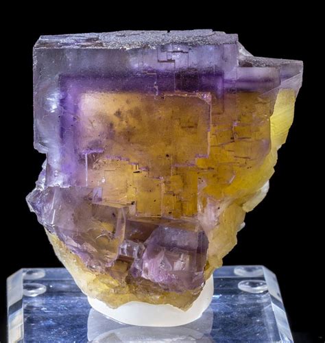 Yellow Purple Blue Phantom Fluorite Mineral Specimen Cave In Rock