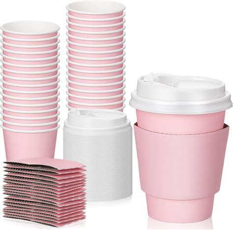 Amazon.com: Patelai 48 Pcs 12 oz Disposable Coffee Cups with Lids and