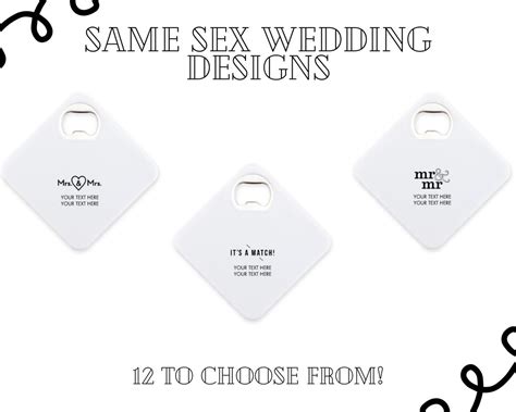 Custom Same Sex Wedding Or Engagement Coasters With Bottle Opener Built In 12 Designs To Choose