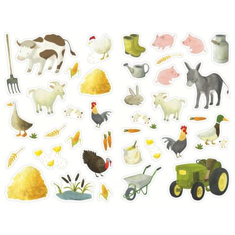 Pochette de 444 gommettes les animaux de la ferme adhésives