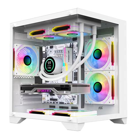 AOC CG391 紧凑无立柱双面侧透海景房机箱 MATX ITX台式桌面电脑水冷主机 联为批发商城