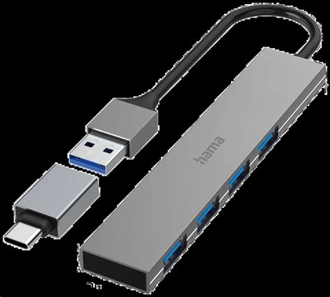 Hama USB Hubi 4 Porttinen USB A Uros USB C Adapteri 4 X USB A USB