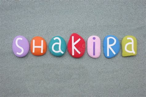 Shakira Female Given Name Composed With Multi Colored Stone Letters