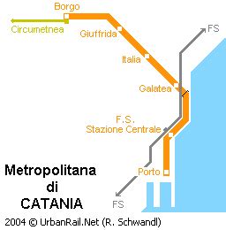 Metro Kaart Van Catania Gedetailleerde Plattegrond Van De Metro