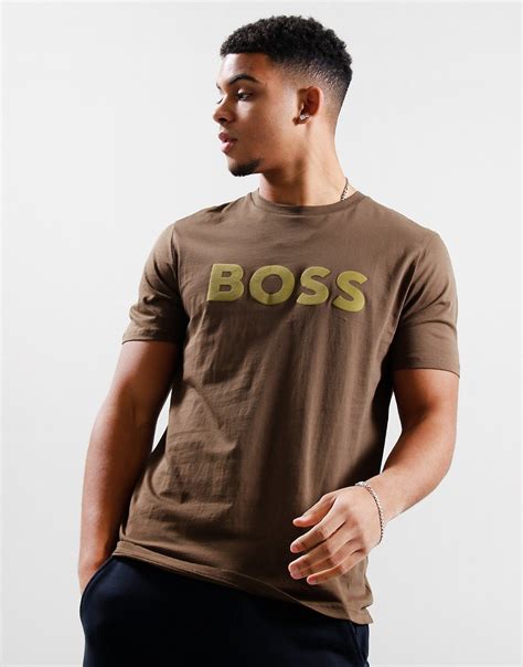 Boss Thinking 1 T Shirt Dark Green Terraces Menswear