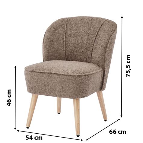 Fauteuil Tivoli Tissu Bouclette Taupe