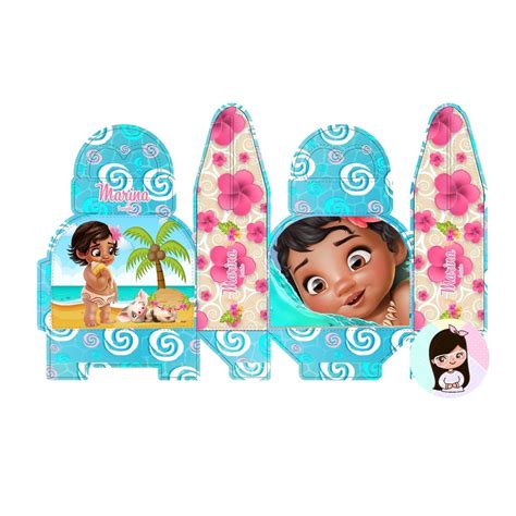 10 Caixas Bolsinhas Personalizadas Tema Moana Baby Lembrancinha Festa