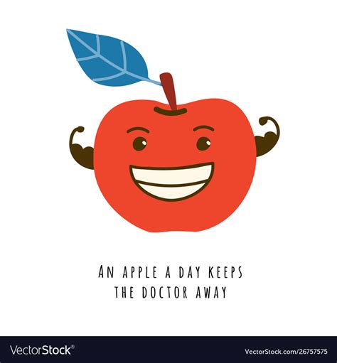 Smiling apple Royalty Free Vector Image - VectorStock