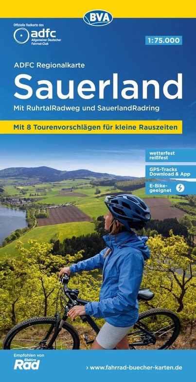 Fietskaart Adfc Regionalkarte Sauerland Bva Bikemedia