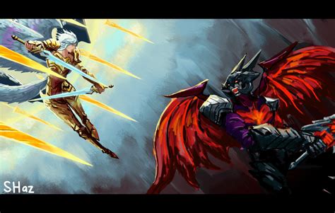 Aatrox Vs Kayle Artwork R Kaylemains