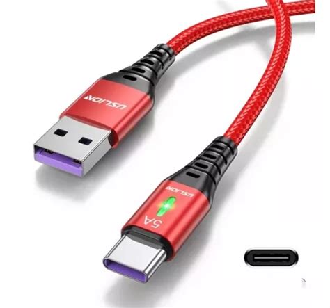 Cable Usb Tipo C 3 Metros Carga Rápida Uso Rudo Nylon Led Envío Gratis