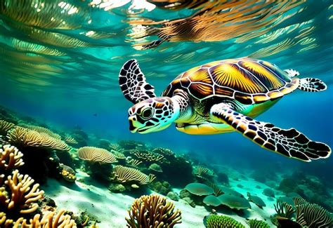 Endangered Sea Turtle in Natural Habitat | Premium AI-generated image