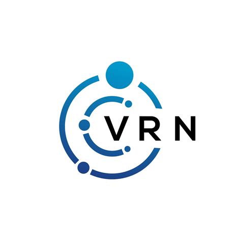 VRN letter technology logo design on white background. VRN creative