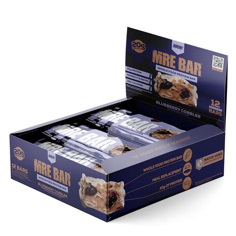 Redcon1 Mre Protein Bar Blueberry Cobbler Contains Mct Oil 20g Of Whole Food