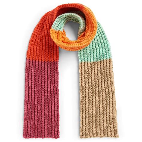 Free Beginner Caron O Go With The Flow Scarf Knitting Pattern Knit