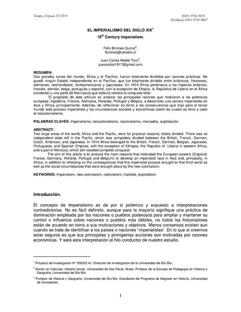 El Imperialismo Del Siglo Xix En L Nea Issn El Imperialismo