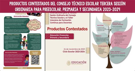 PRODUCTOS CONTESTADOS DEL CONSEJO TÉCNICO ESCOLAR TERCERA SESIÓN