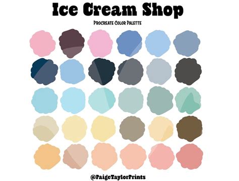 Ice Cream Shop Procreate Color Palette Colorful Palette Color Palette