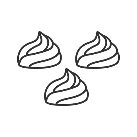 Meringues Linear Icon Thin Line Illustration Marshmallow Contour