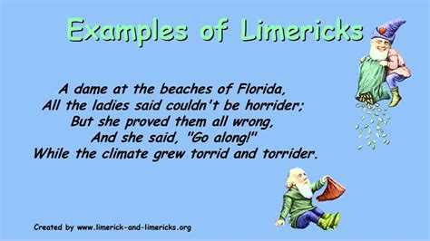 Examples Of Limerick Poems For Kids