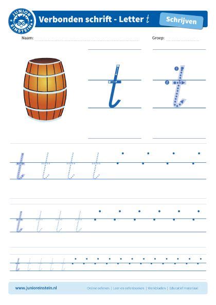 Oefen Met Dit Werkblad De Letter T Tussen Schrijflijnen De Lijnen