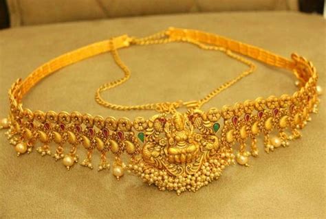 Matt Gold Plated Temple Jewellery Waist Belt Sanvi Jewels Pvt Ltd