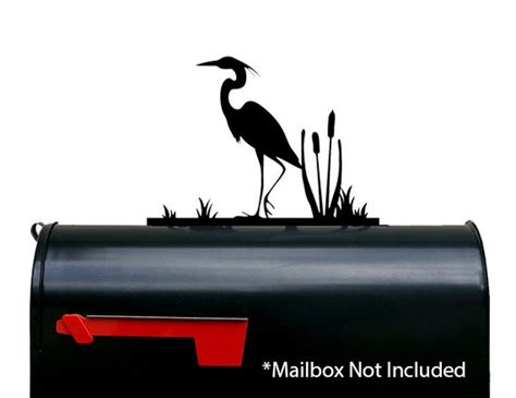 Crane Bird And Cattails Mailbox Topper Sign Mounting Etsy